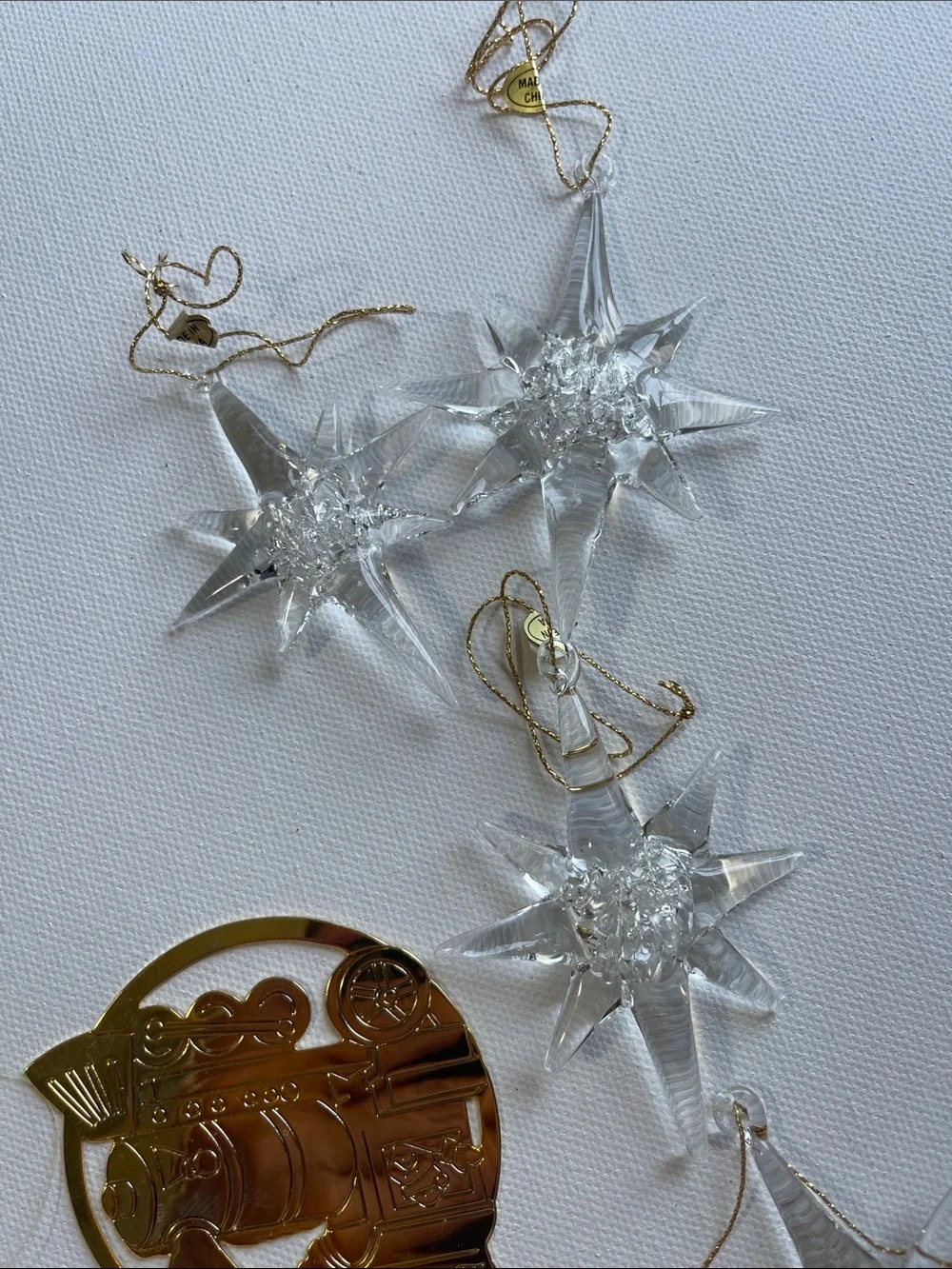 Vintage Christmas Decorations. Santa, Reindeer, candle, coasters stars